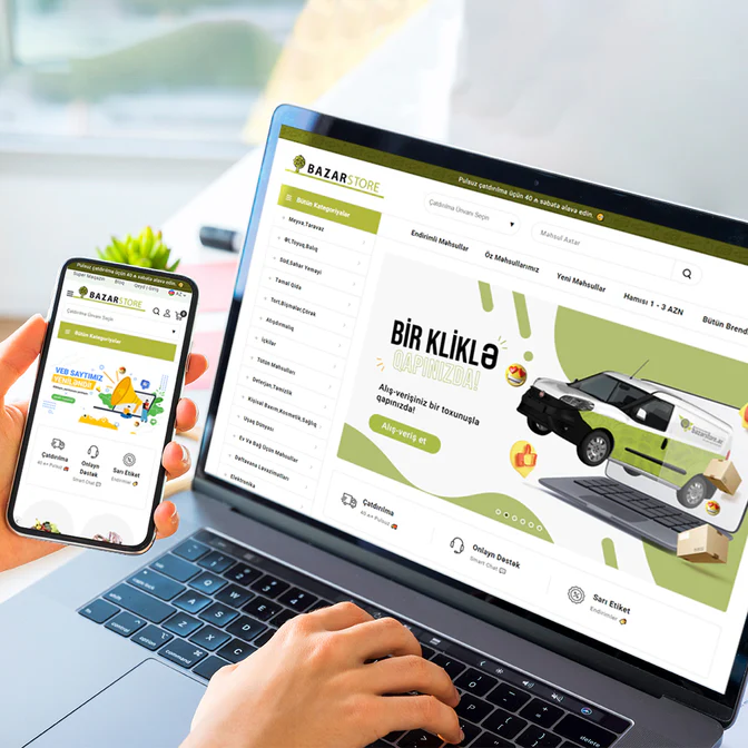 Bazarstore yenilənmiş sayt dizaynı